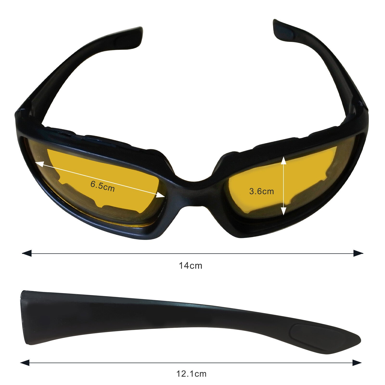 Chopper Cycling Sports Sunglasses For Men Wrap Around UV400 Protection For Cycling Fishing Driving Glasses Wind Resistant Yellow Lens 3 Pack